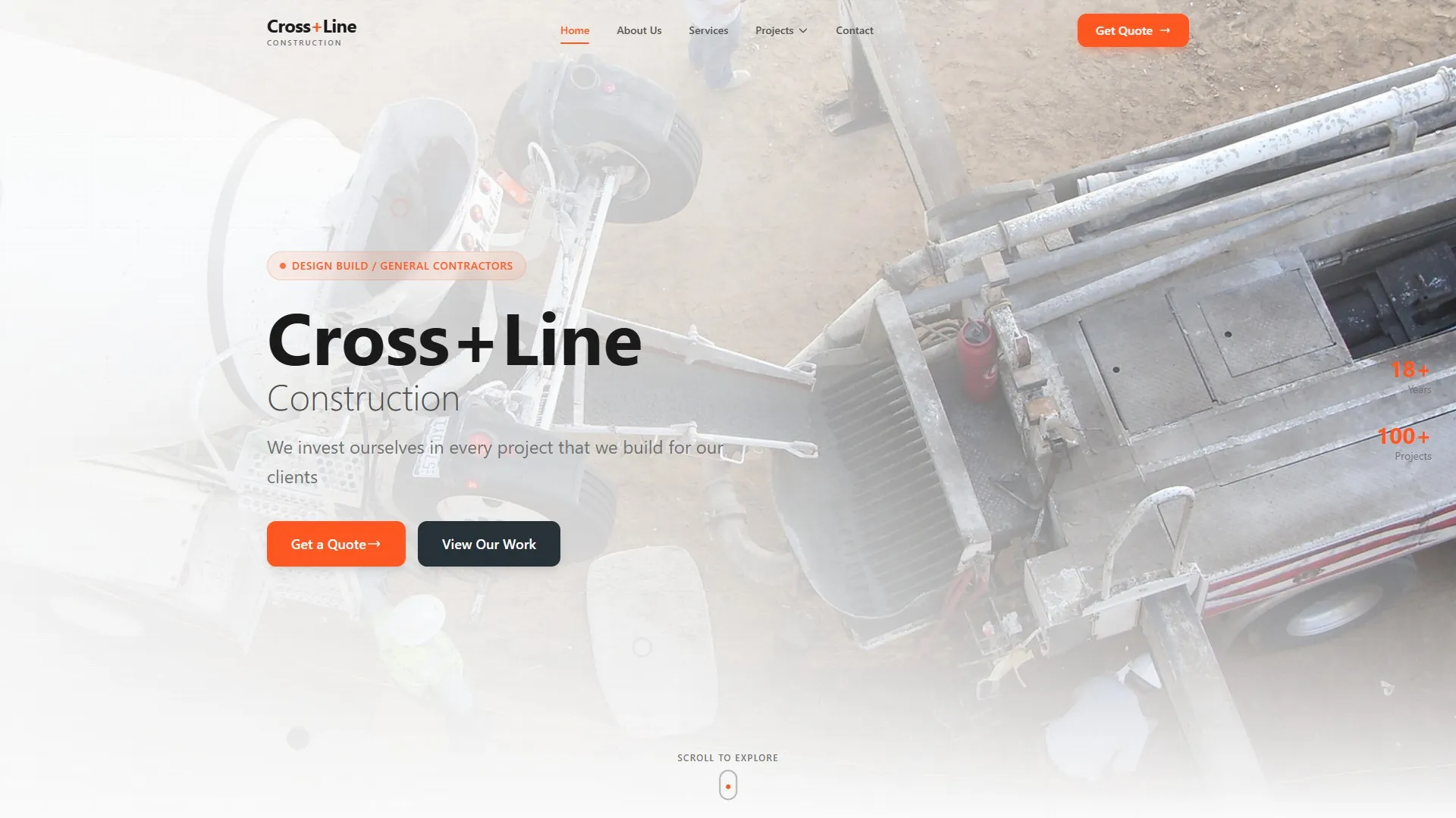 Cross+Line Construction Hero Banner